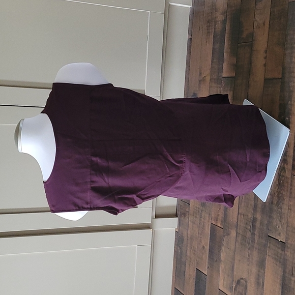 DKNY burgundy wrap peplum top. Size medium. - Picture 3 of 4